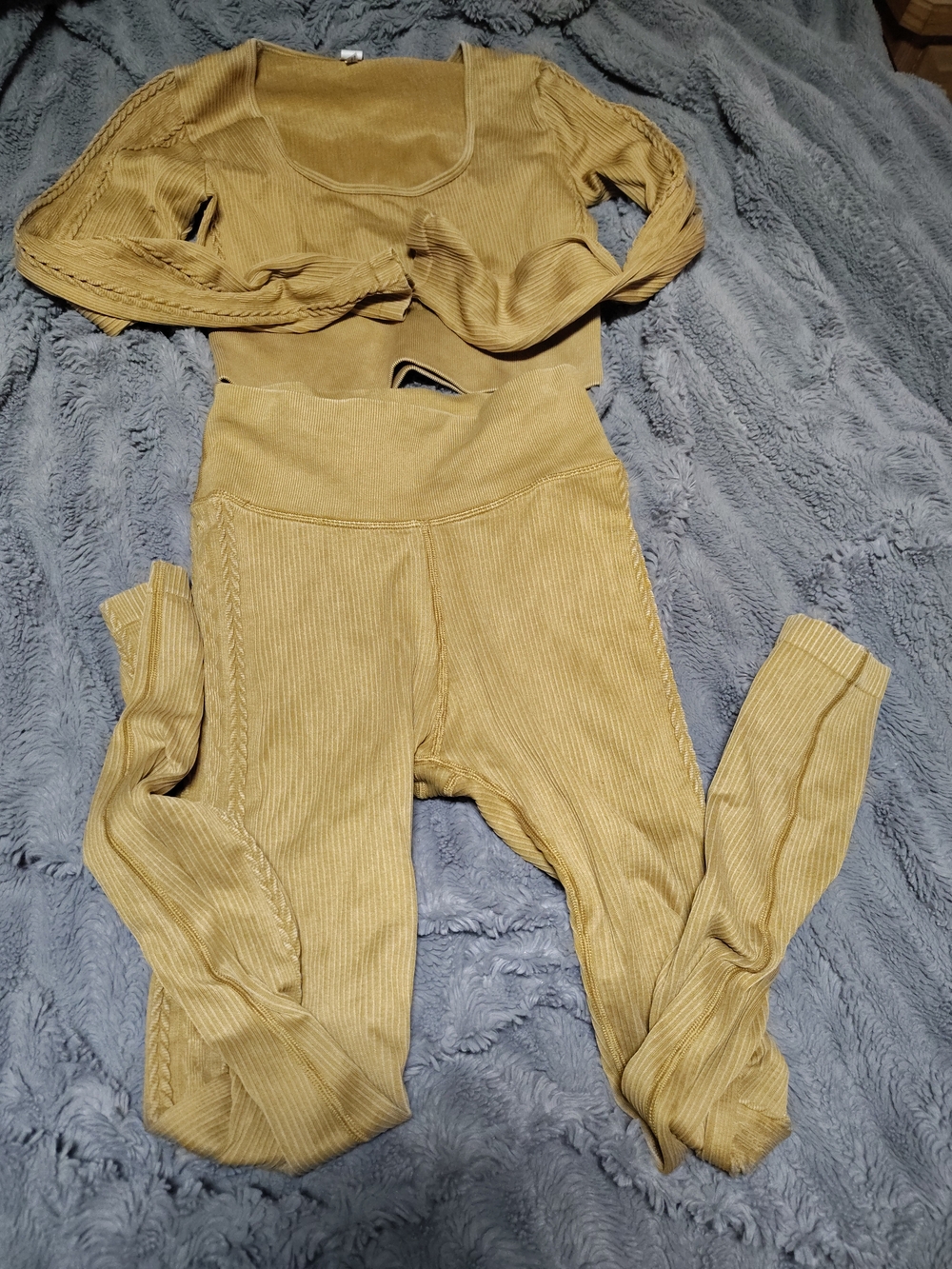 Aerie Offline Ribbed Two-Piece Jumpsuit & Top Set - Mustard